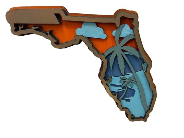 Hand crafted wooded,laser cut, multilayer Florida wall decor - Image 2