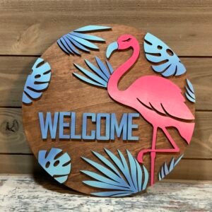 Flamingo Welcome sign