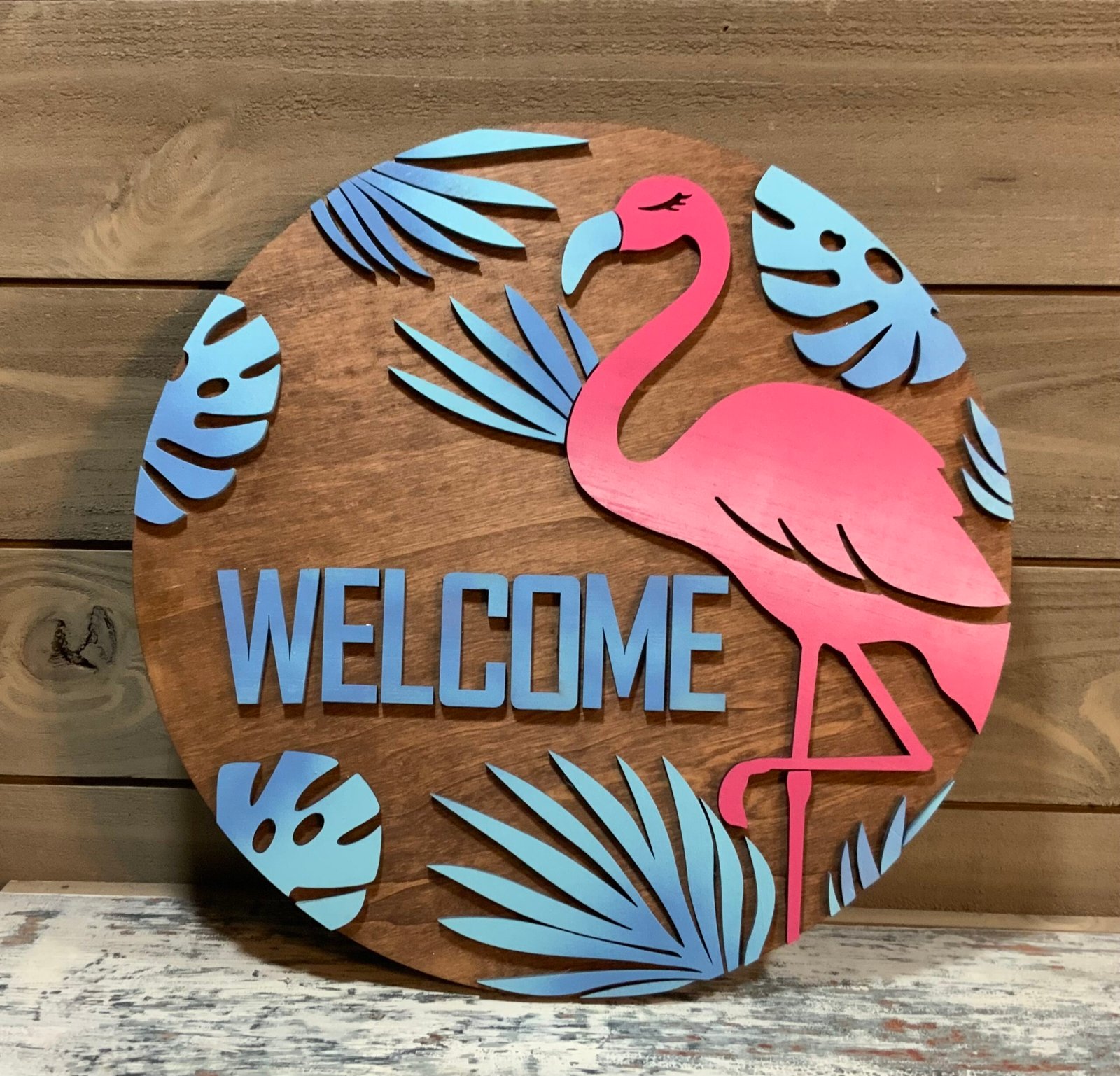 Flamingo Welcome sign