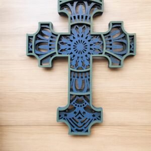Laser cut wooden cross
