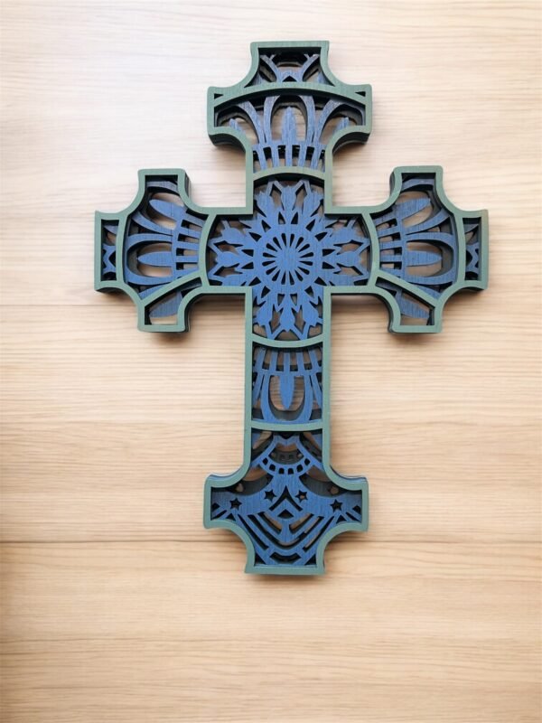 Laser cut wooden cross