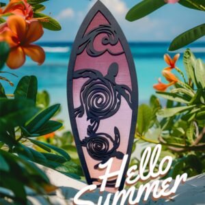 Surfboard with tortoise