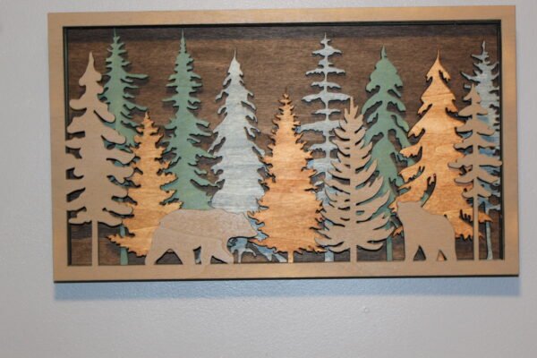 Bear in the Forest Laser Cut Wall Decor