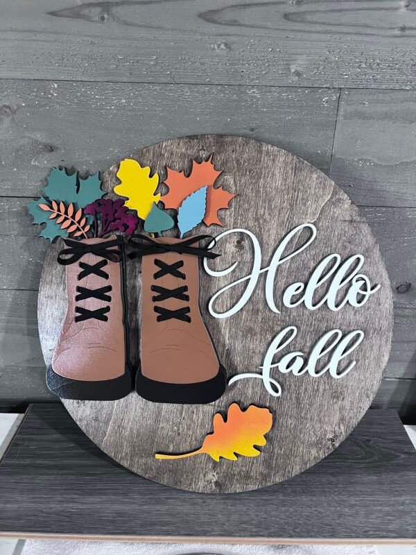 Hello Fall - boots wall decor