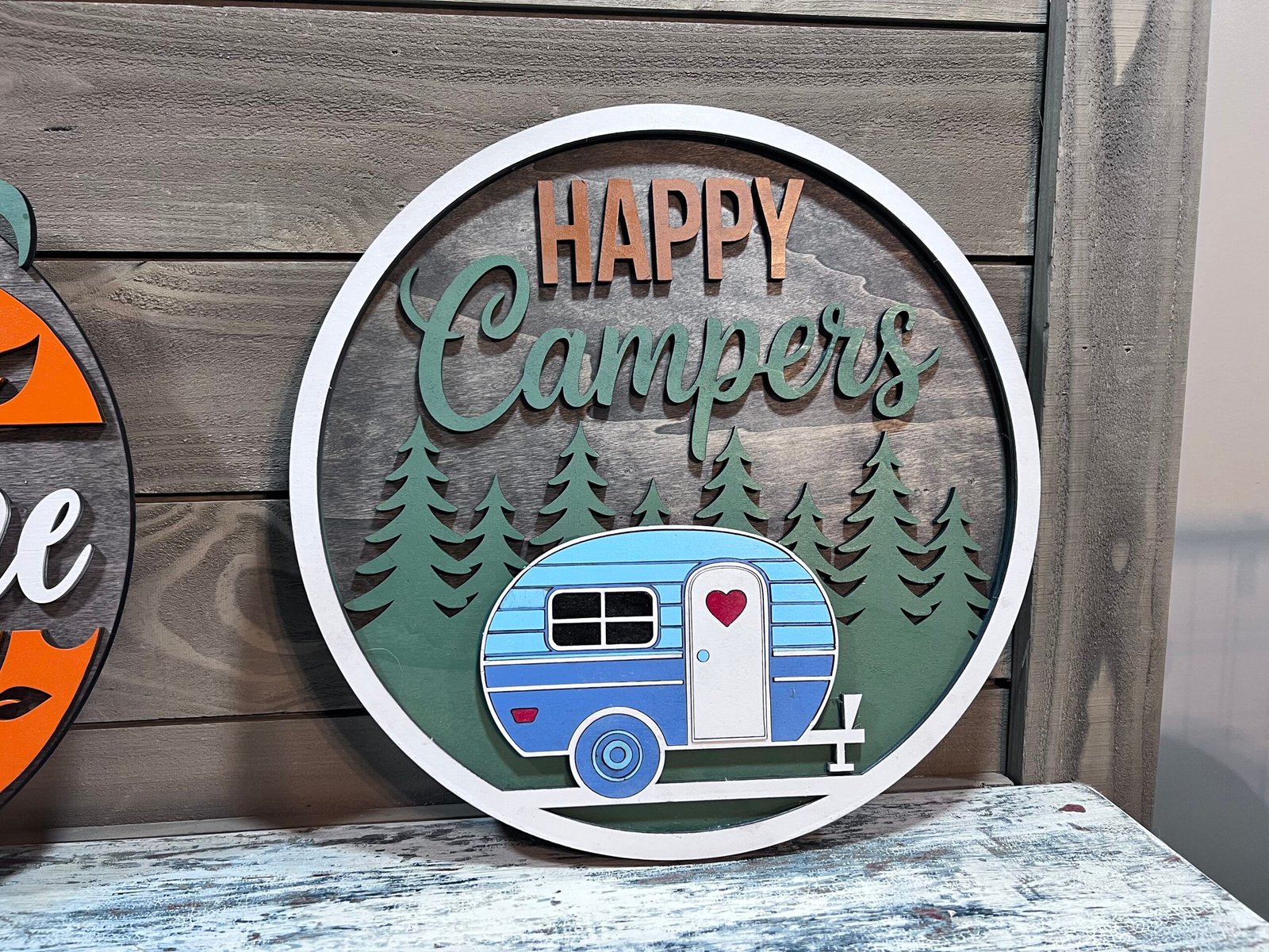Happy camper door decor