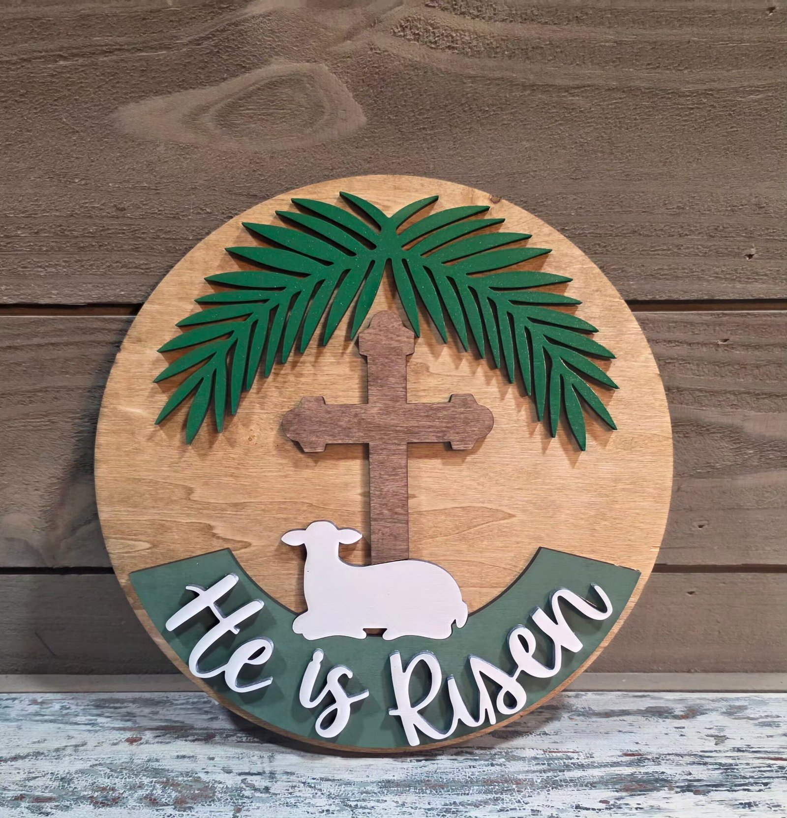 He Is Risen (Lamb) 10" Wall Decor
