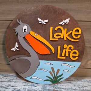 Lake Life (Pelican) 16" wall Decor